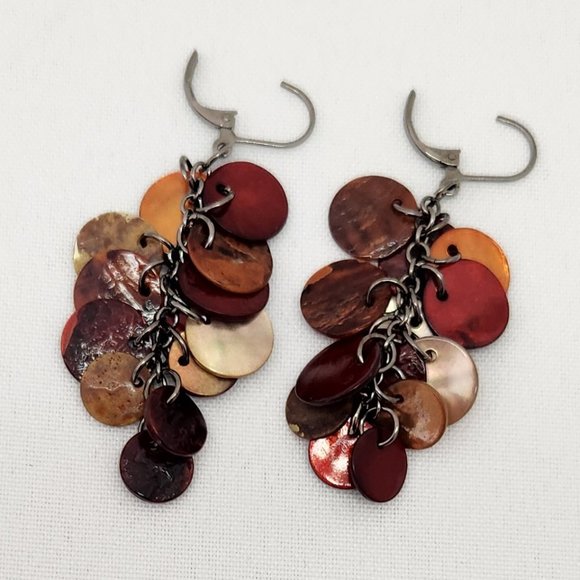 Joan Rivers Dangling Layer Round Shell Earrings #660 - Picture 8 of 16